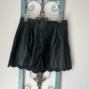 Umgee Black Faux Leather Shorts